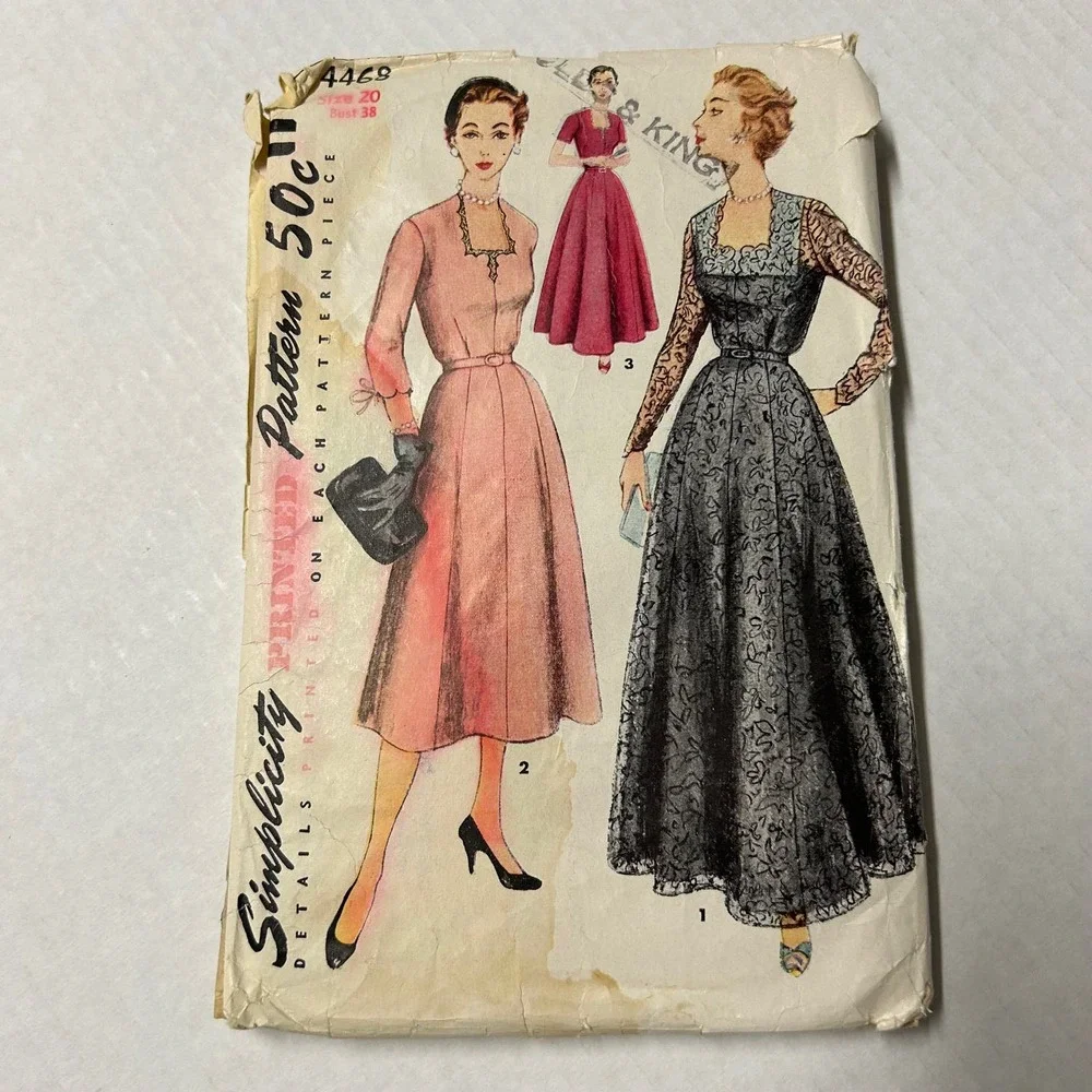 Simplicity Vintage Pattern #4468 Women's Dress Daytime and‎ Evening Lengths HTF